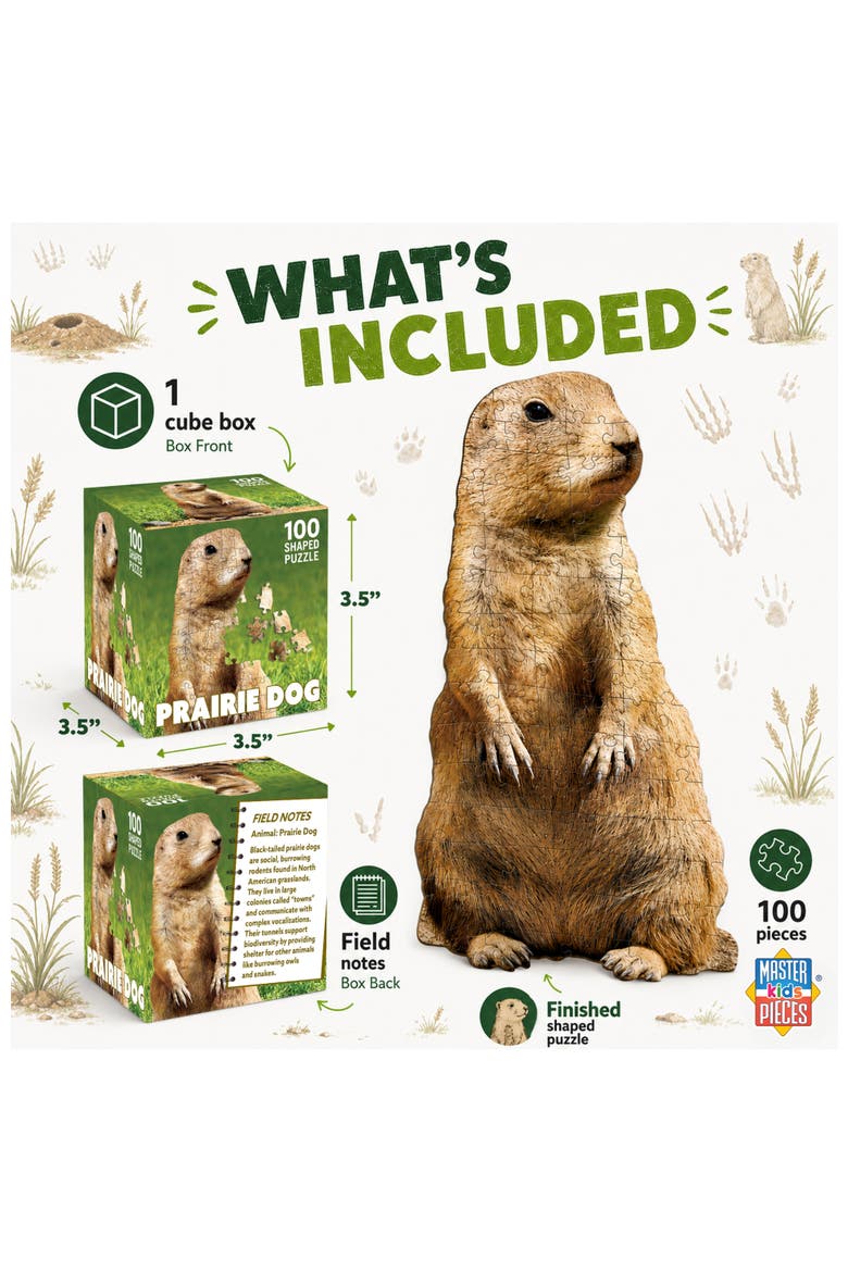 Prairie Dog 100 Piece Shaped Puzzle, Alternate, color, Multicolor