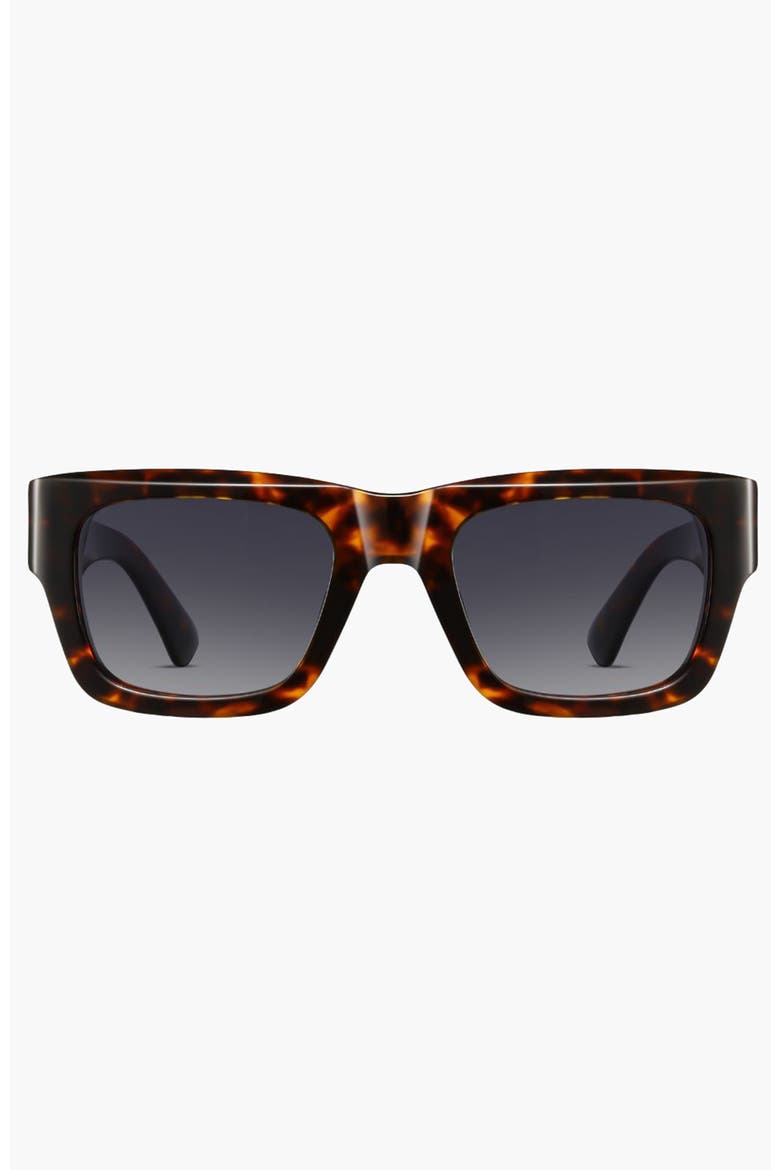 Square Tortoiseshell Sunglasses, Main, color, Brown Leopard