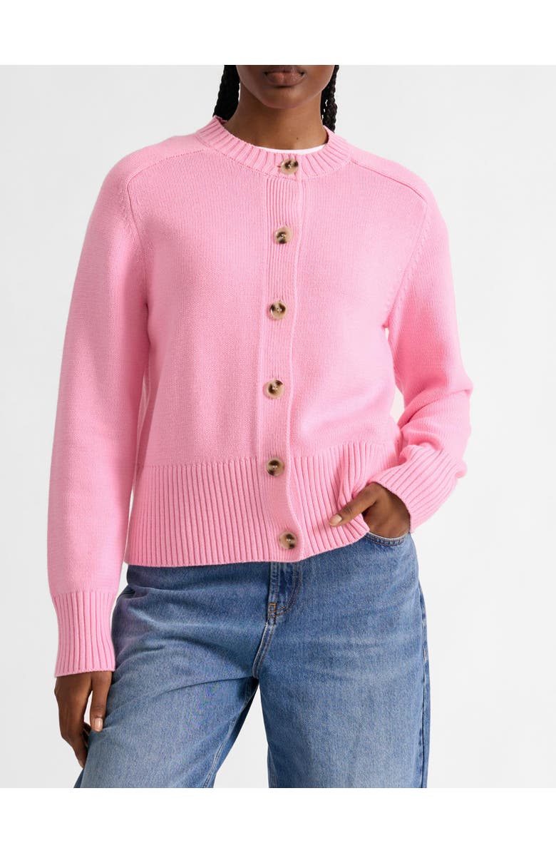 Albaray Cotton Crew Neck Cardigan, Alternate, color, Pink