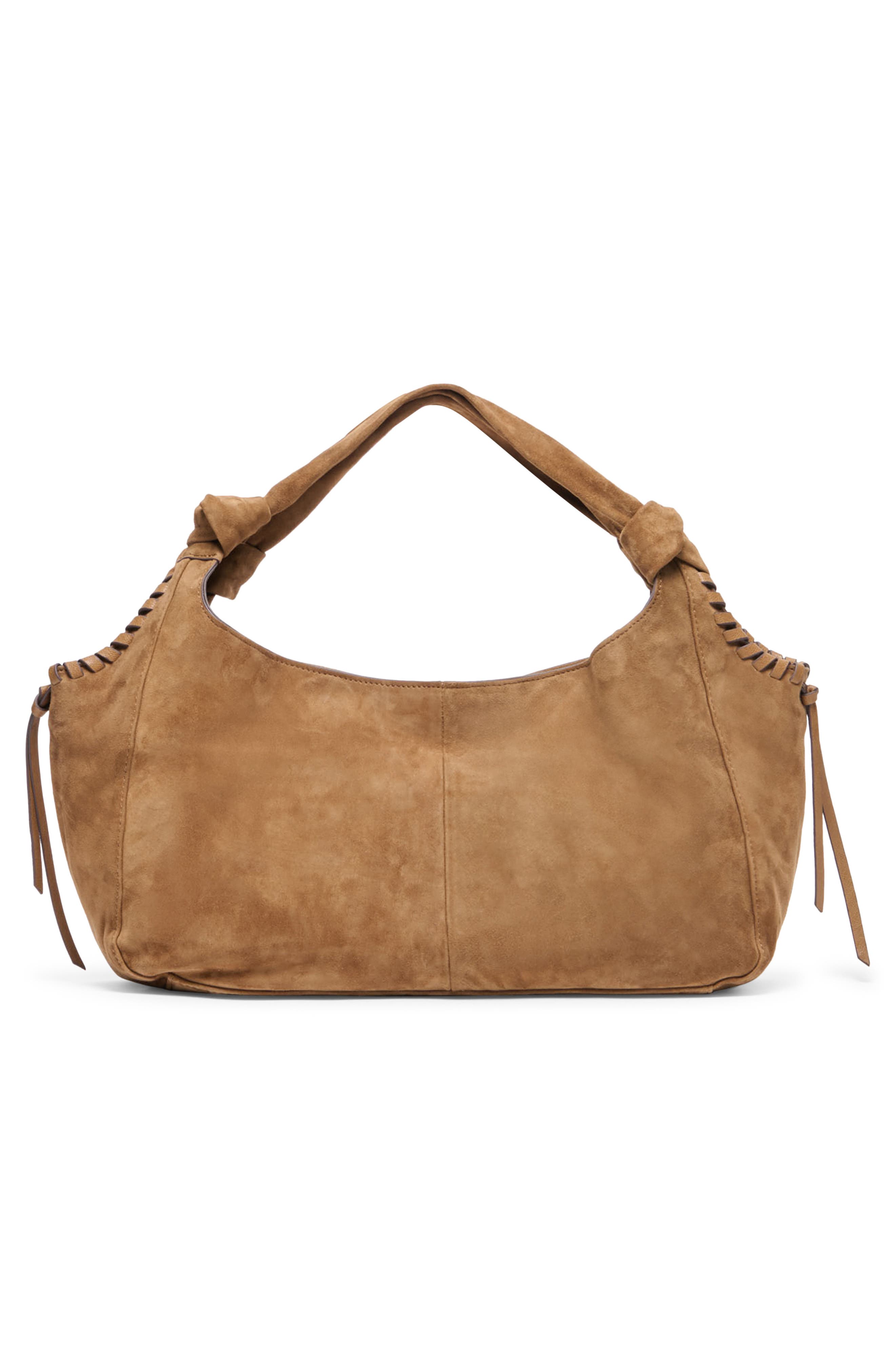 Paola Suede Hobo, Alternate, color, DARK TAN