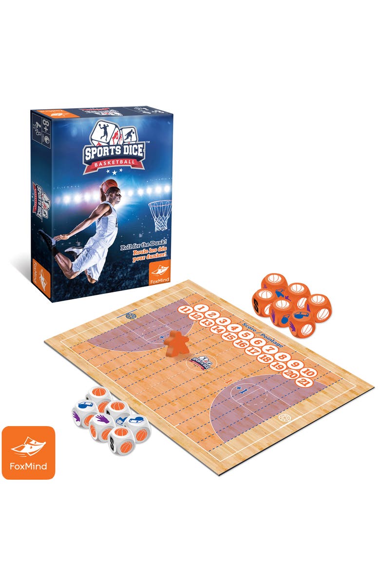 FoxMind Games Sports Dice Basketball Fun Family Game, Alternate, color, Multicolored