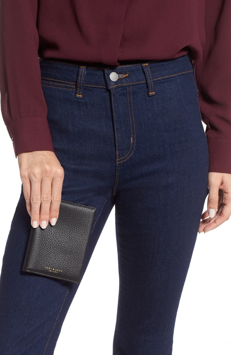 Tory Burch Perry Leather Passport Holder, Alternate, color, 