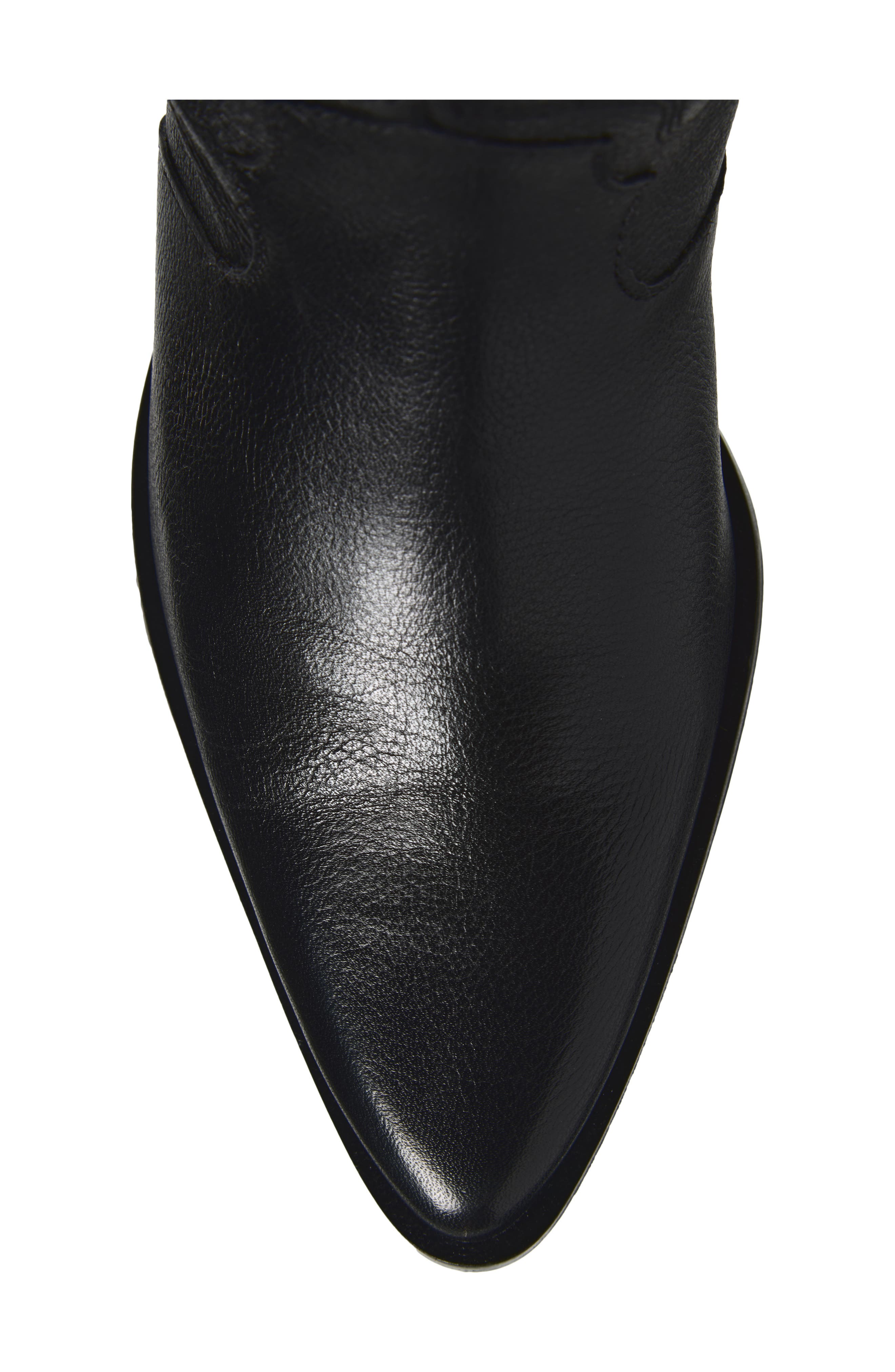 Freya Leather Western Boot, Alternate, color, BLACK