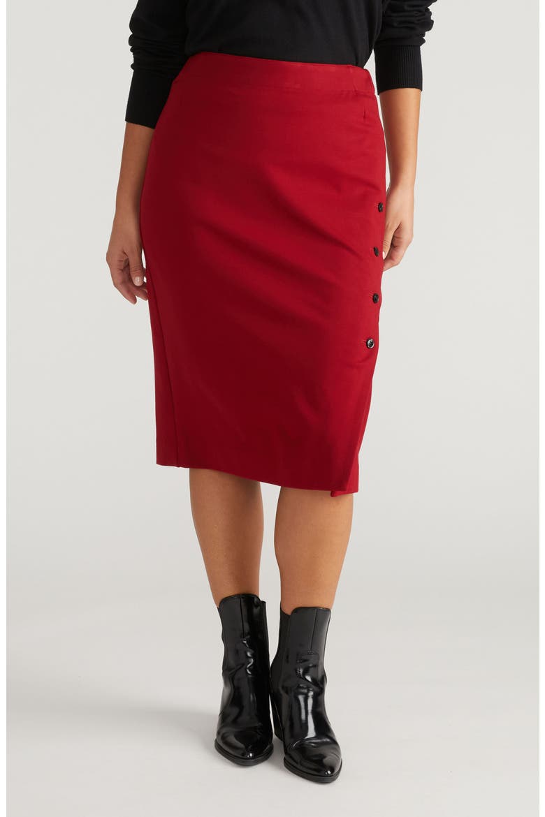 Anya Ponte Skirt, Main, color, GARNET RED