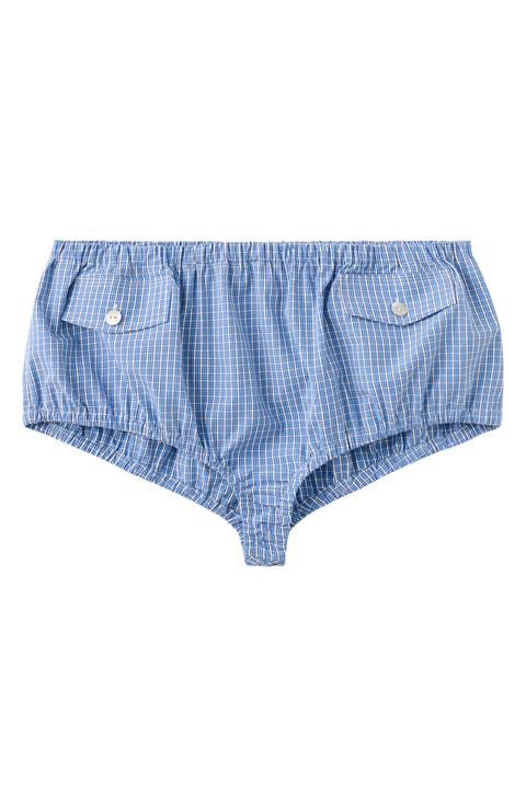 Featuring Hailey Bieber Gigi Check Print Shorts