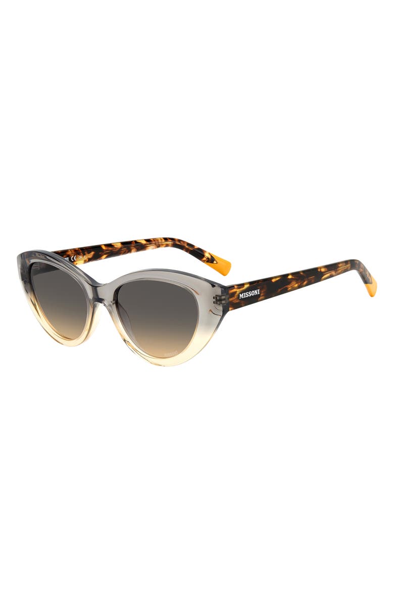 Missoni 53mm Oval Cat Eye Sunglasses, Alternate, color, Grey Ochre/ Brown Ochre