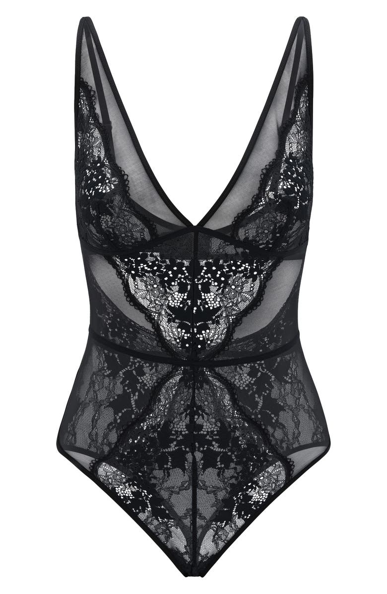 ThirdLove All Day Lace Unlined Thong Bodysuit, Alternate, color,