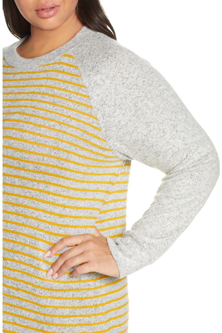 Raglan Sweater, Alternate, color, HEATHER GRAY/ MUSTARD