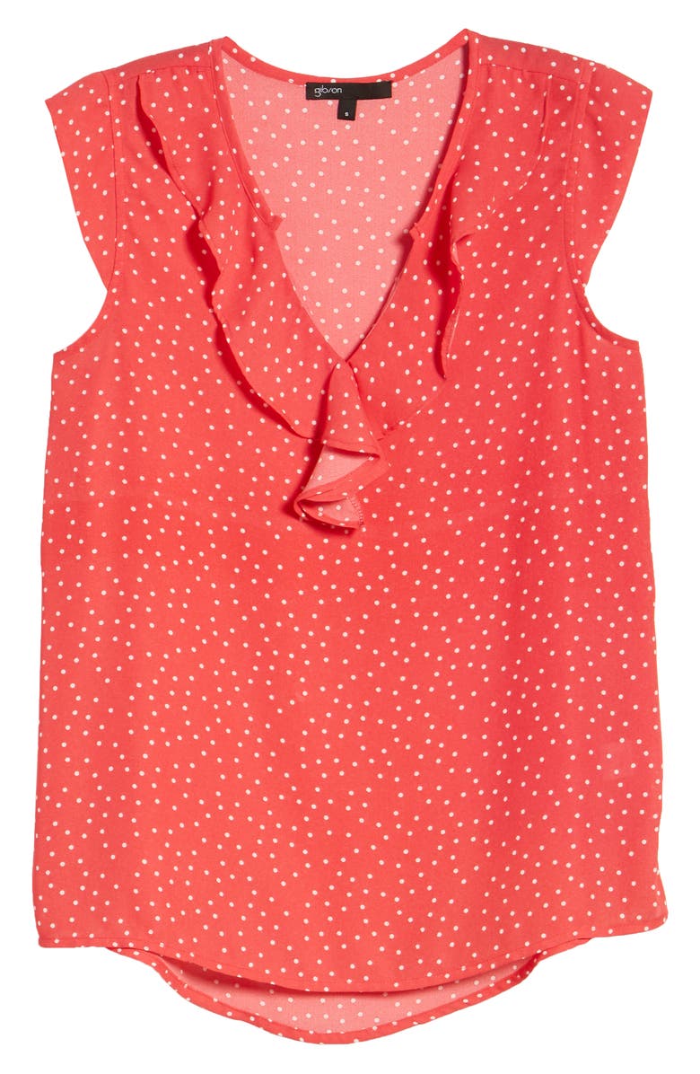 GIBSONLOOK Gibson x International Women's Day Fancy Ashley Ruffle Detail Cap Sleeve Blouse, Alternate, color,