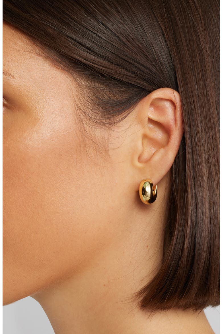 Mini Tome Huggie Hoop Earrings, Alternate, color, GOLD