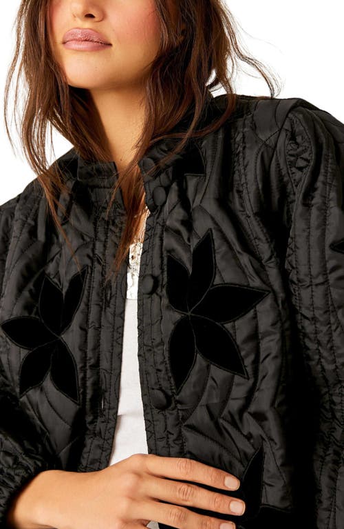Shop Free People Quinn Quilted Crop Jacket In Black
