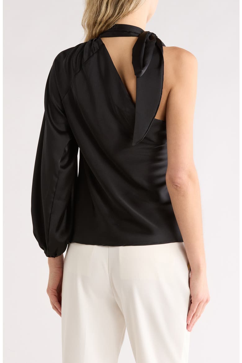 One-Shoulder Tie Top, Alternate, color, BLACK