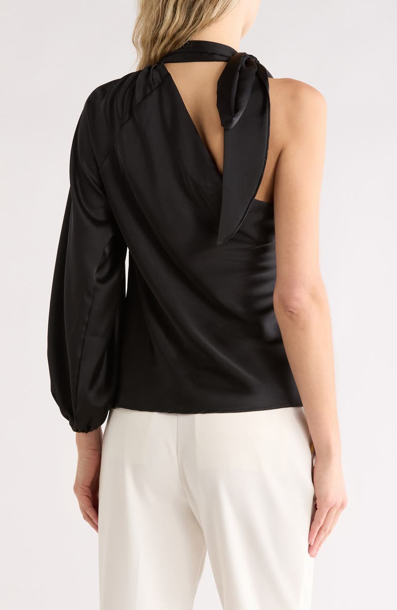 Renee C One-Shoulder Tie Top, Alternate, color, Black