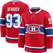 FANATICS Men's Fanatics Ivan Demidov Red Montreal Canadiens Home Premium Jersey