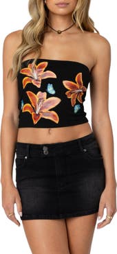 EDIKTED Tiger Lily Tube Top