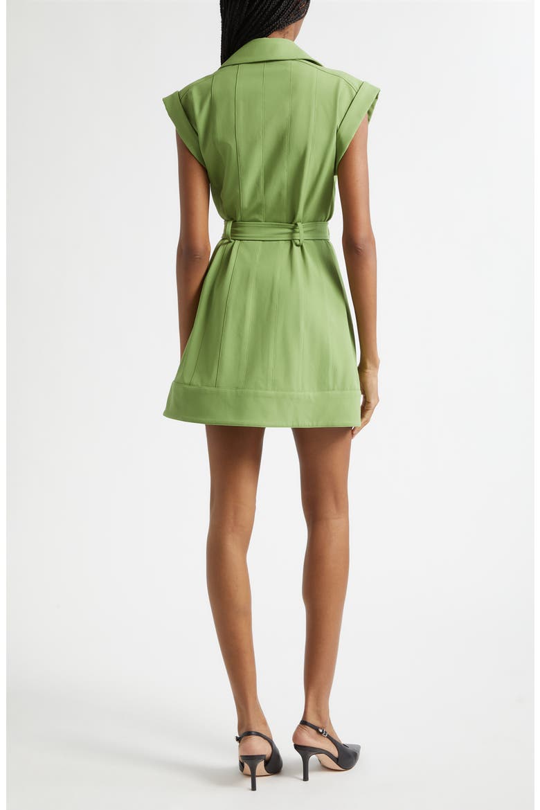 Milo Stretch Button Front Minidress, Alternate, color, KALE