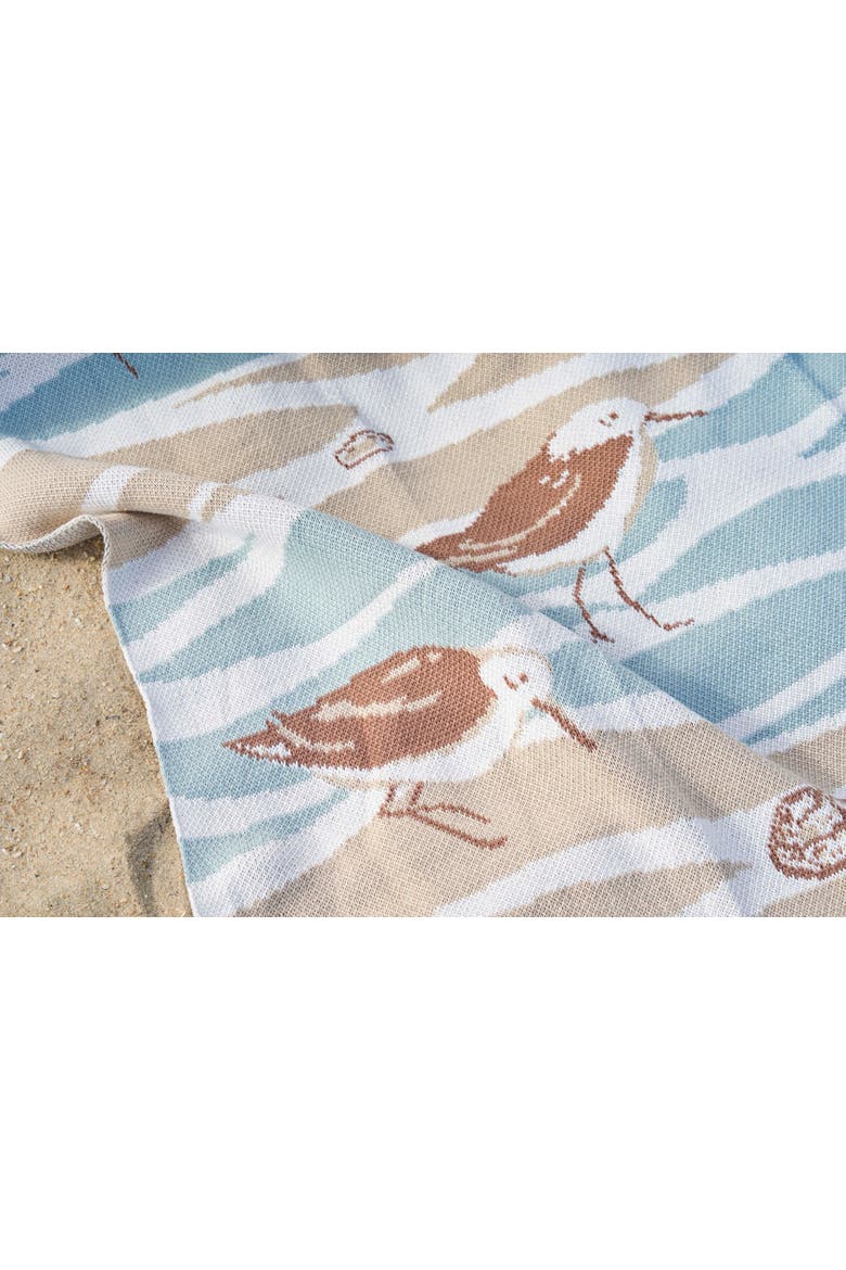 Beach Tides Sandpipers Woven Knit Throw Blanket 50" x 60", Alternate, color, Brown