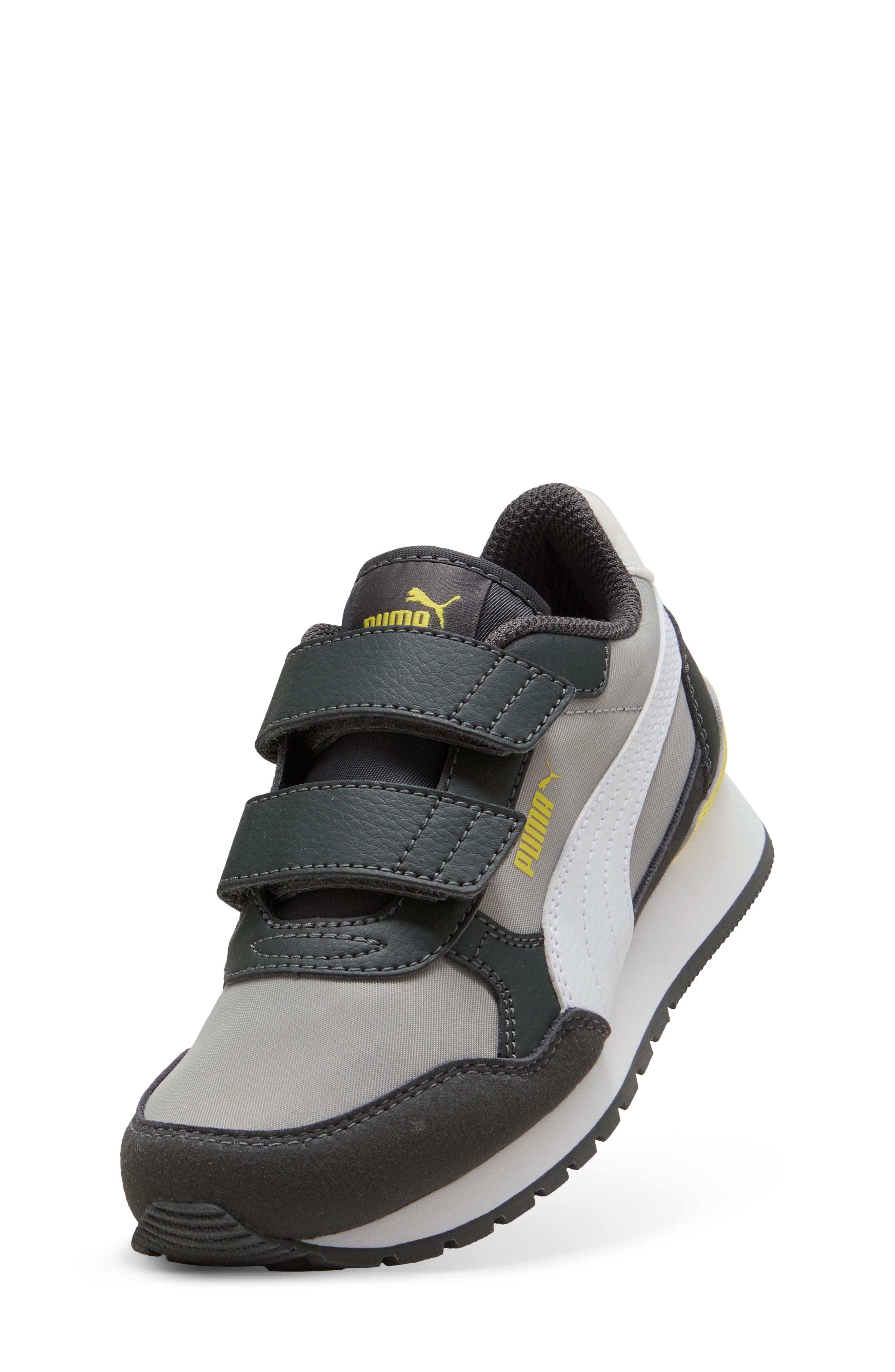 PUMA Kids' St Runner V4 Mesh Sneaker, Alternate, color, Gray Echo/ Puma White/ Gray