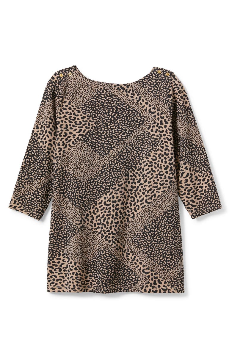Stretch Cotton Boatneck Tunic, Alternate, color, NEW KHAKI ANIMAL PATCHWORK