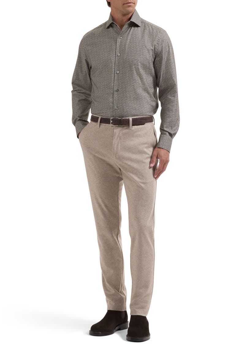 Alvin Shaped Fit Geo Print Button-Up Shirt, Alternate, color, OLIVE