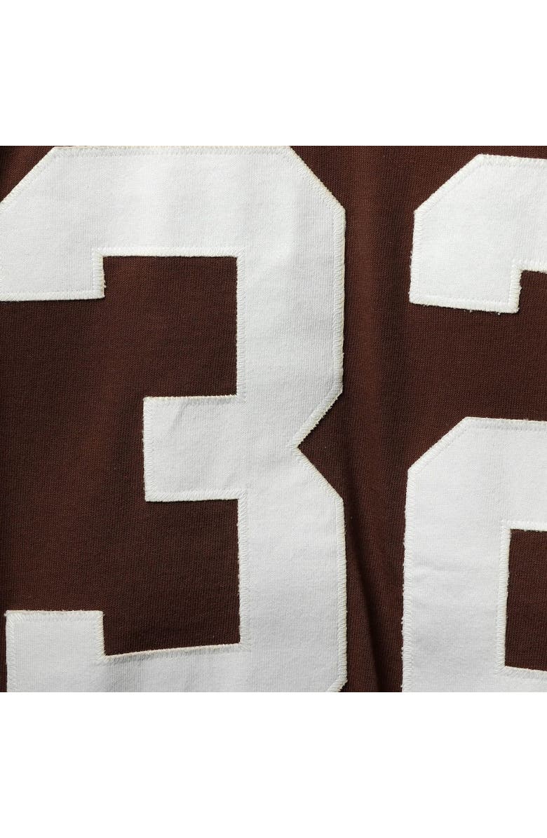 Mitchell & Ness Men's Mitchell & Ness Jim Brown Brown Cleveland Browns Retired Player Name & Number Long Sleeve Top, Alternate, color, 