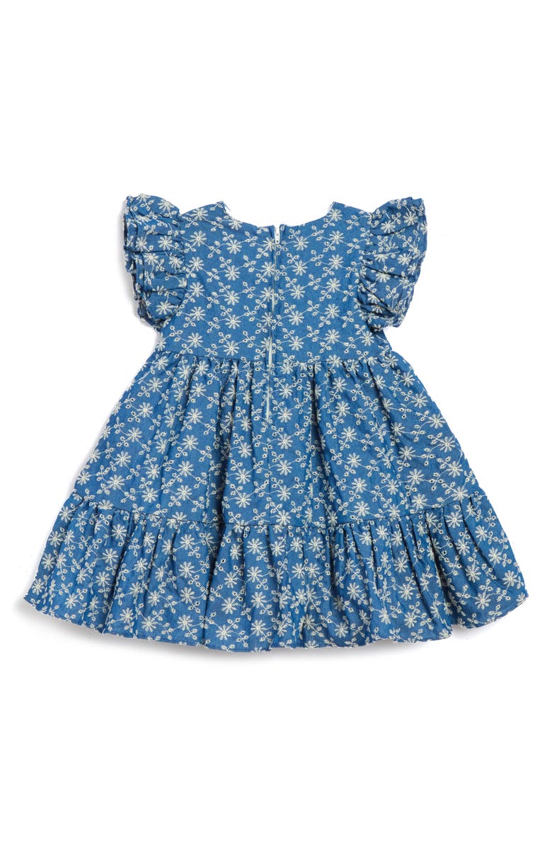 Pippa & Julie Tiered Eyelet Chambray Dress, Alternate, color, Blue