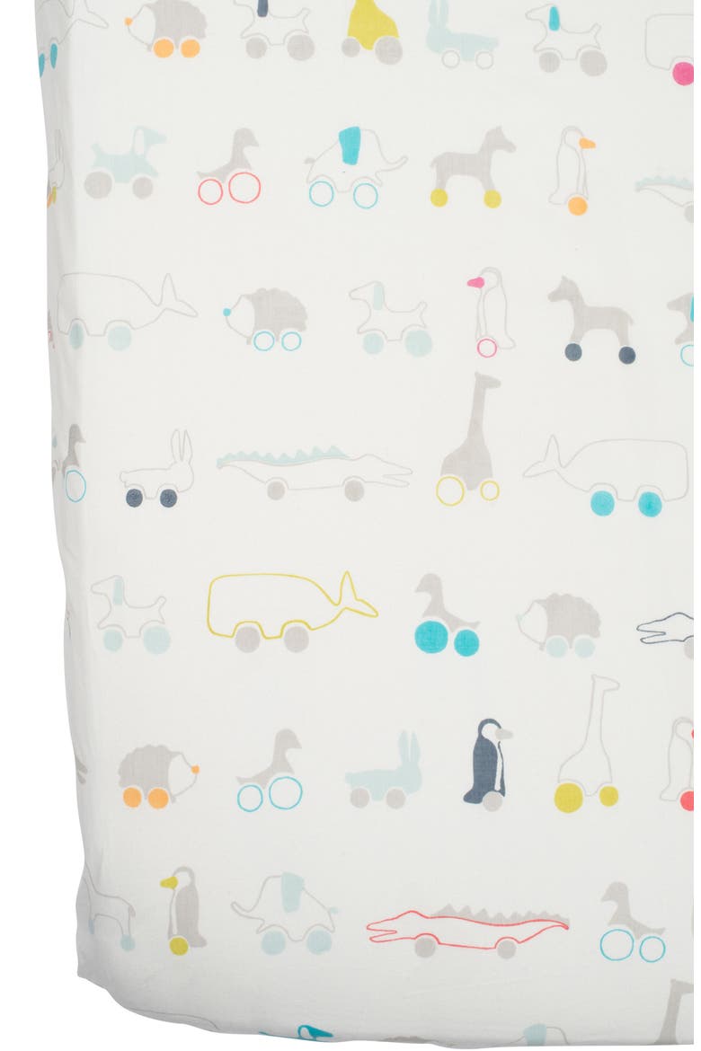 Pull Toys Crib Sheet (Nordstrom Exclusive), Main, color, MULTI