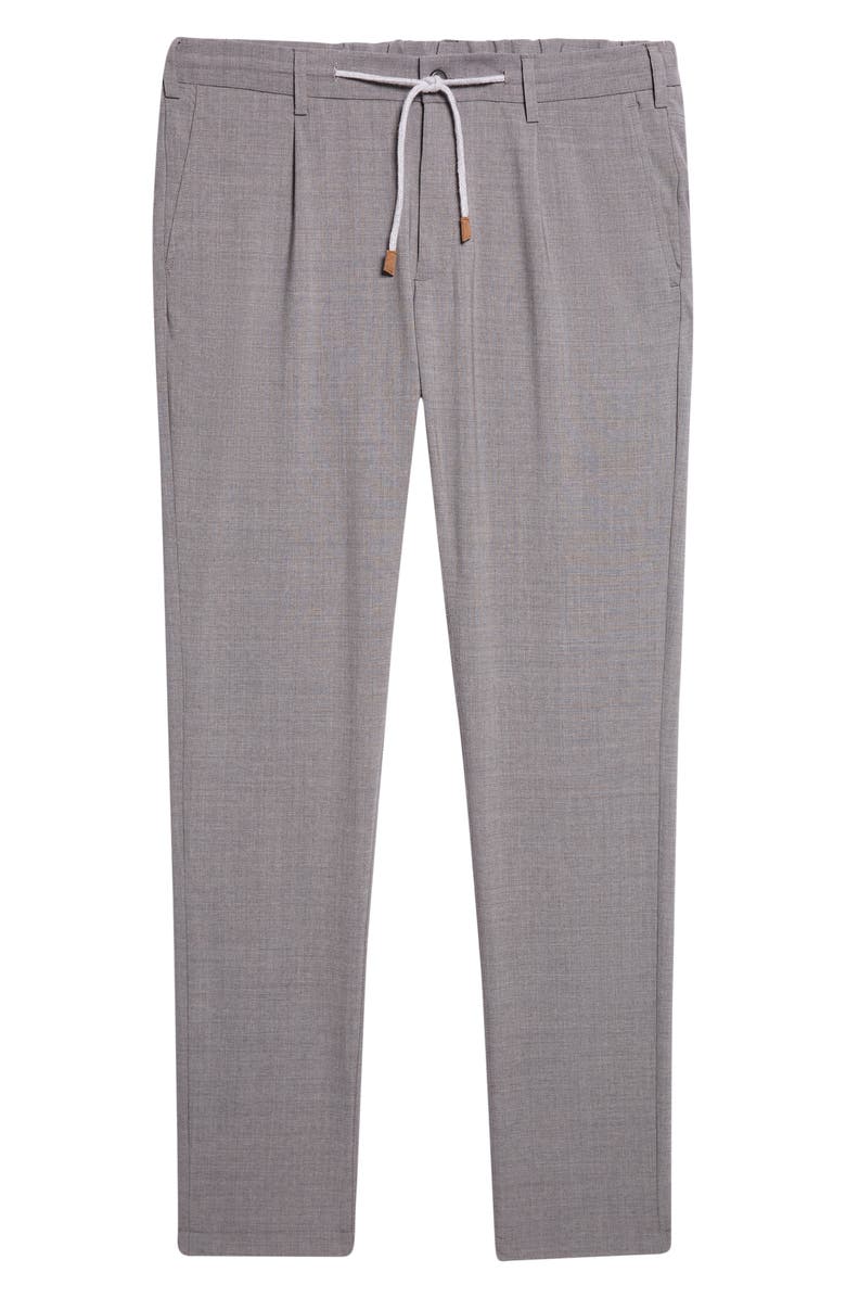 Eleventy Drawstring Waist Stretch Virgin Wool Pants, Alternate, color, Medium Grey