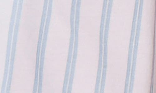 Petite Plume Stripe Long Sleeve Pima Cotton Nightshirt In White