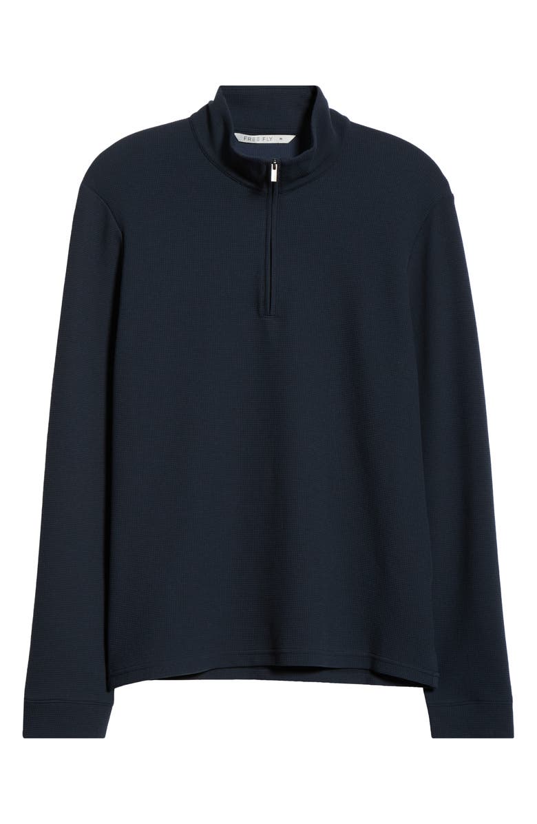 Free Fly Waffle Quarter Zip Pullover, Alternate, color, Deep Navy