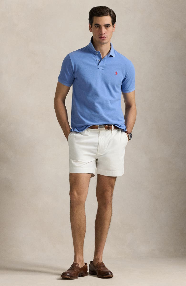 Polo Ralph Lauren The Iconic Solid Blue Cotton Piqué Polo, Alternate, color, 