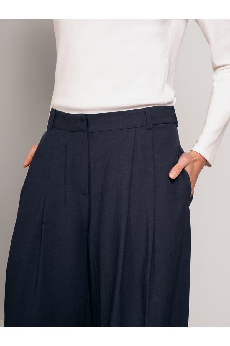 Wide Leg Drape Pants, Alternate, color, DARK NAVY