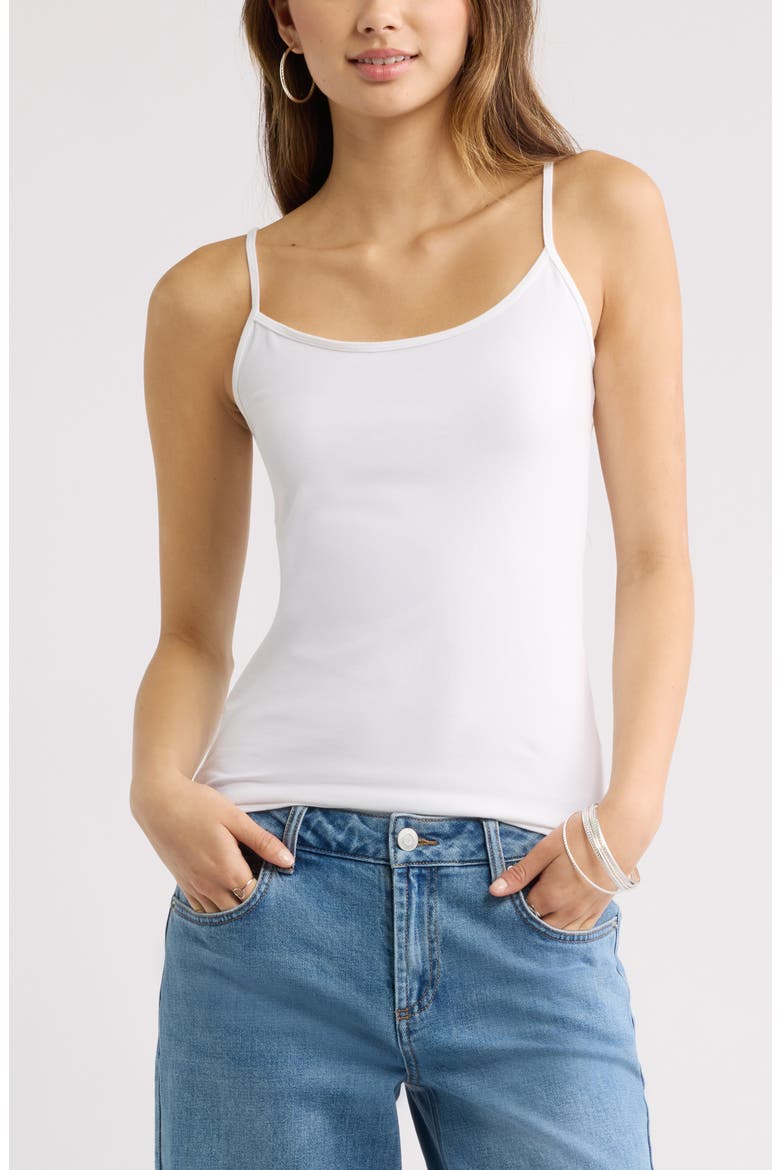 Core Stretch Cotton Camisole, Main, color, WHITE