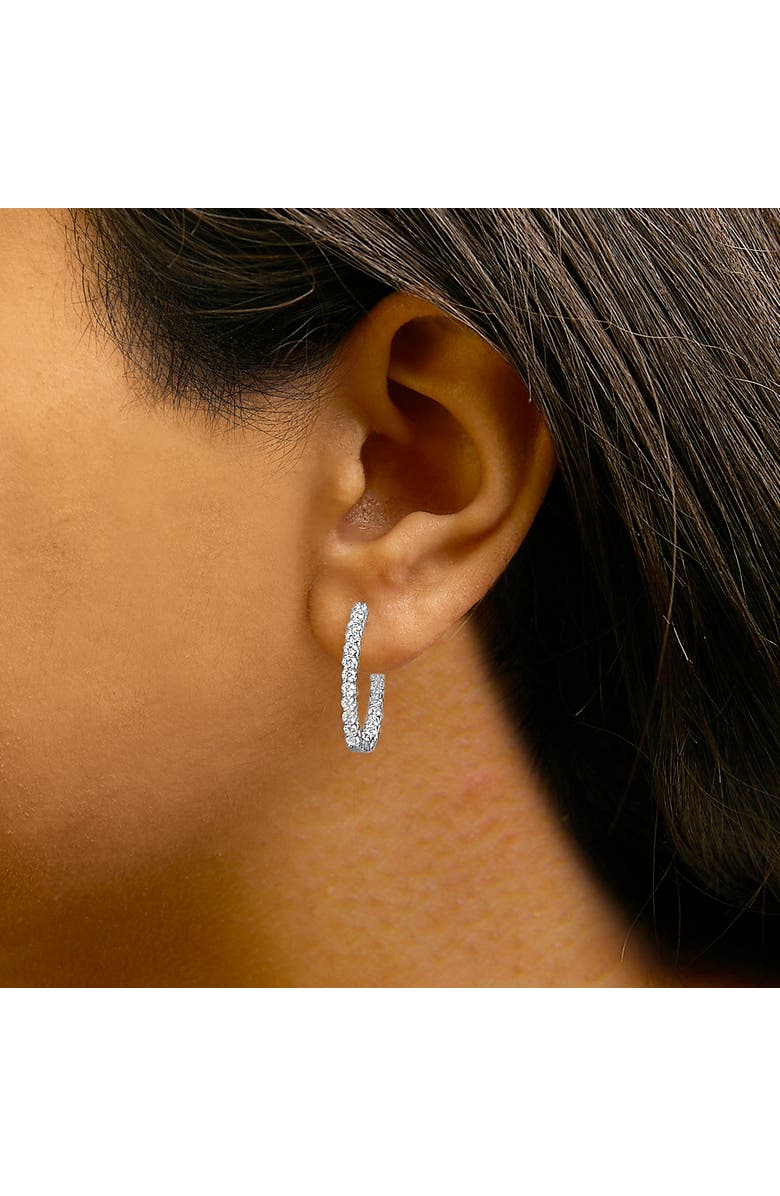 Haus of Brilliance 14K Gold 1.0 Cttw Oval Lab Grown Diamond Hoop Earrings, Alternate, color, White