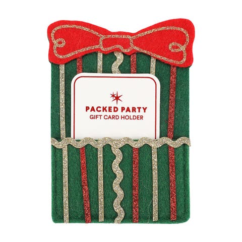 Present Green Felt Gift Card Holder