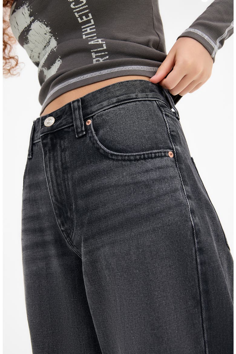 Logan High Waist Baggy Wide Leg Jeans, Alternate, color, BLACK