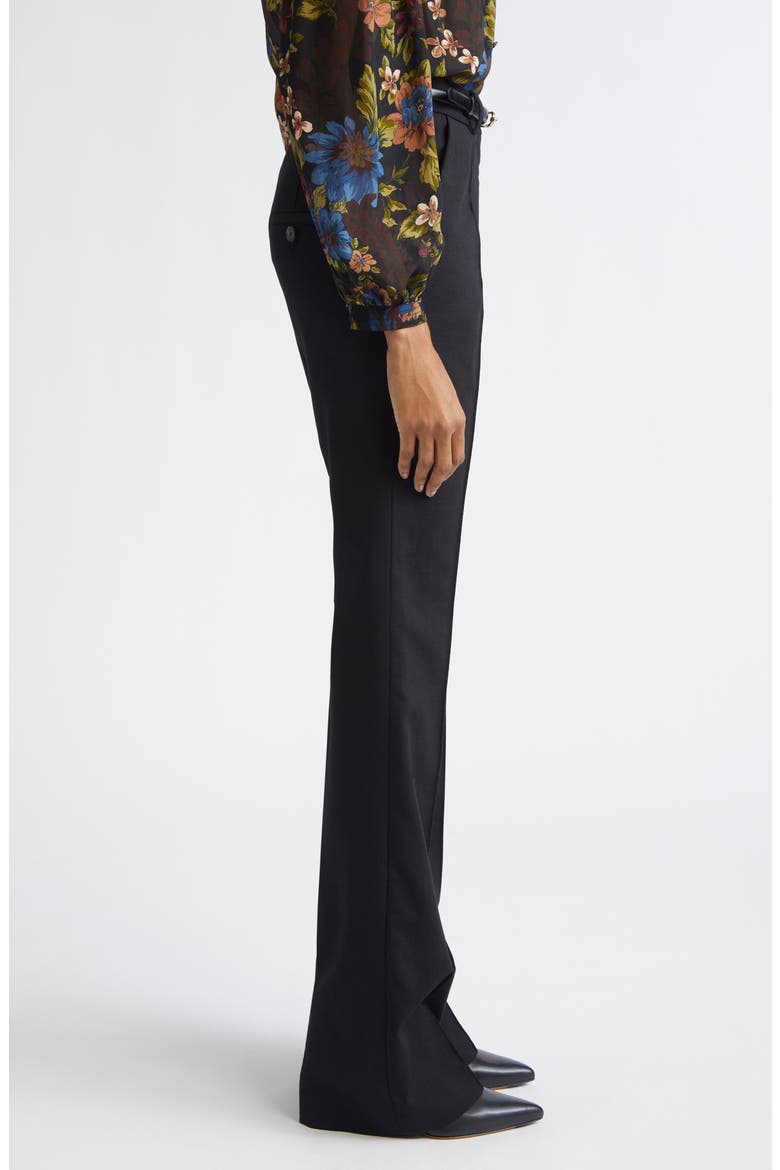Gracie Stretch Wool Flare Leg Pants, Alternate, color, BLACK