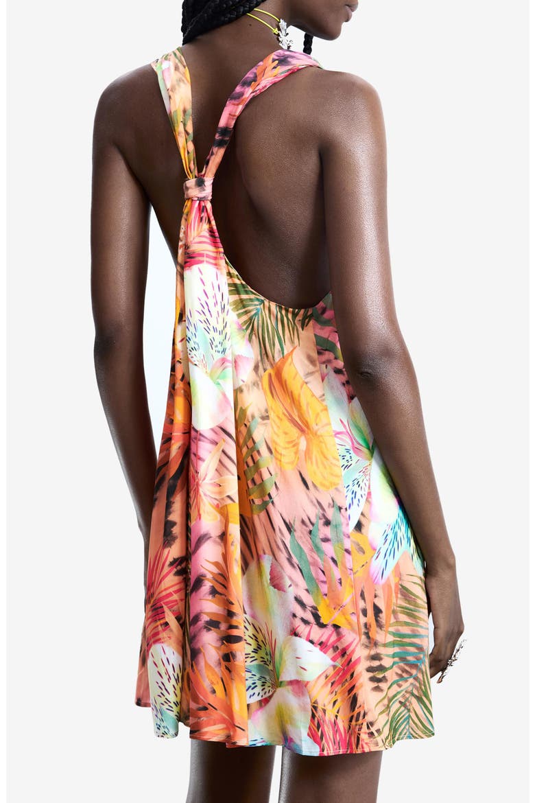 Mixed Print Romper, Alternate, color, PINK