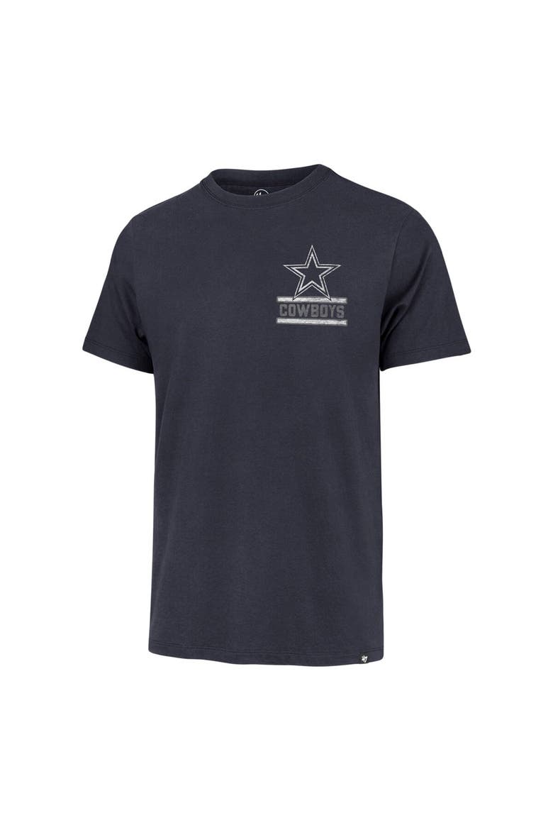 Men's '47 Navy Dallas Cowboys Open Field Franklin T-Shirt, Alternate, color, Navy