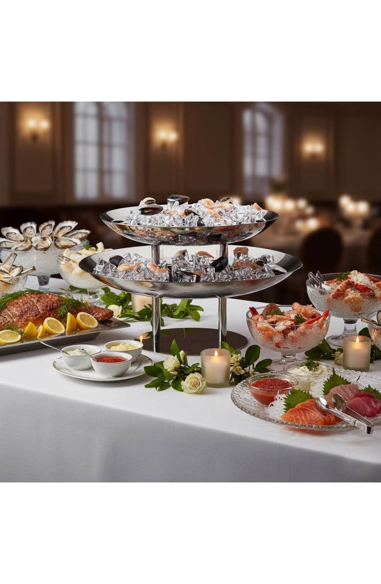 Mepra Bretone Oval Two Tier Seafood Stand, Alternate, color, Silver
