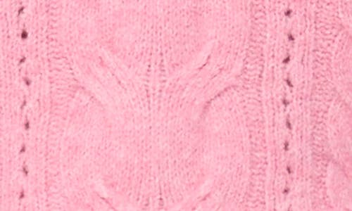 Vince Camuto Cable Stitch V-neck Sweater In Pink