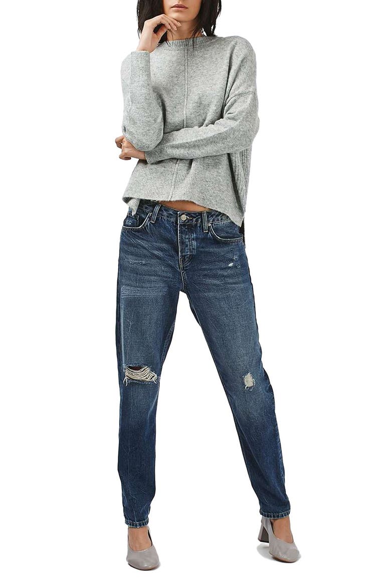 Zip Side Sweater, Alternate, color, GREY