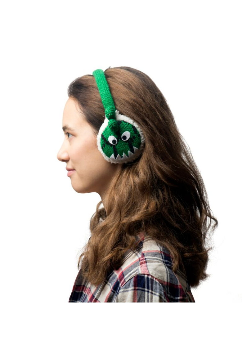 Dinosaur Earmuffs, Alternate, color, Green