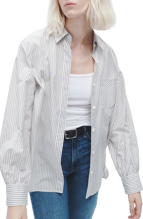 Maxine Stripe Cotton Button-Up Shirt