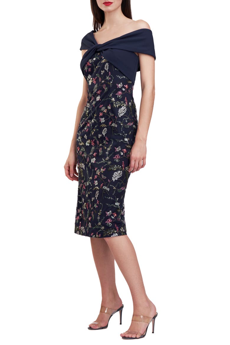 Jeanne Sequin Embellished Asymmetric Cocktail Dress, Alternate, color, DEEP NAVY
