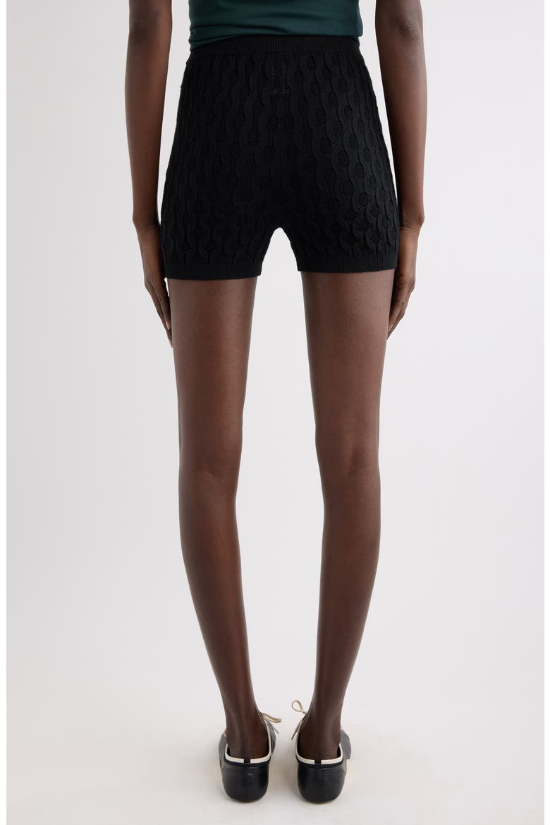 Target Merino Wool Pointelle Shorts, Alternate, color, BLACK