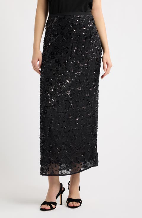 Vinne Sequin Midi Skirt
