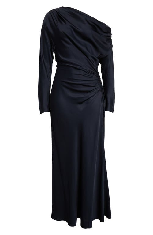 A.l.c . Piper Asymmetric Long Sleeve Dress In Dark Sapphire