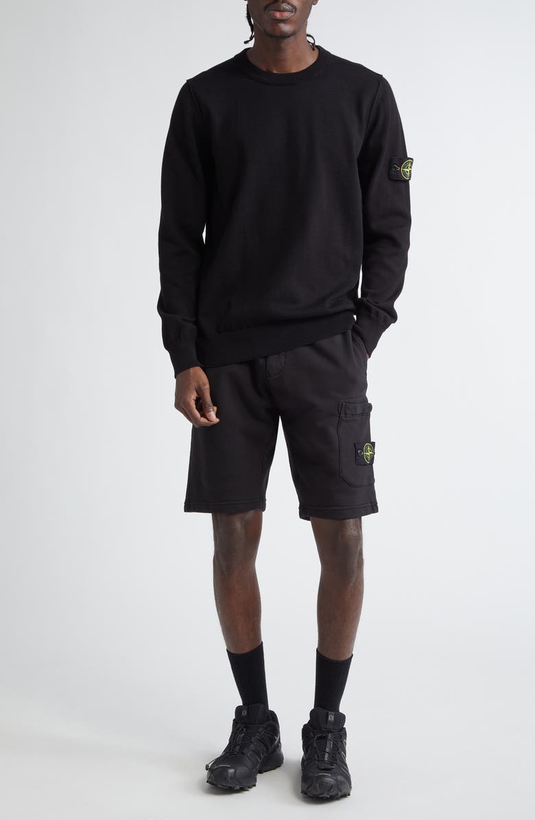 Stone Island Cotton Crewneck Sweater, Alternate, color, V0029 Black