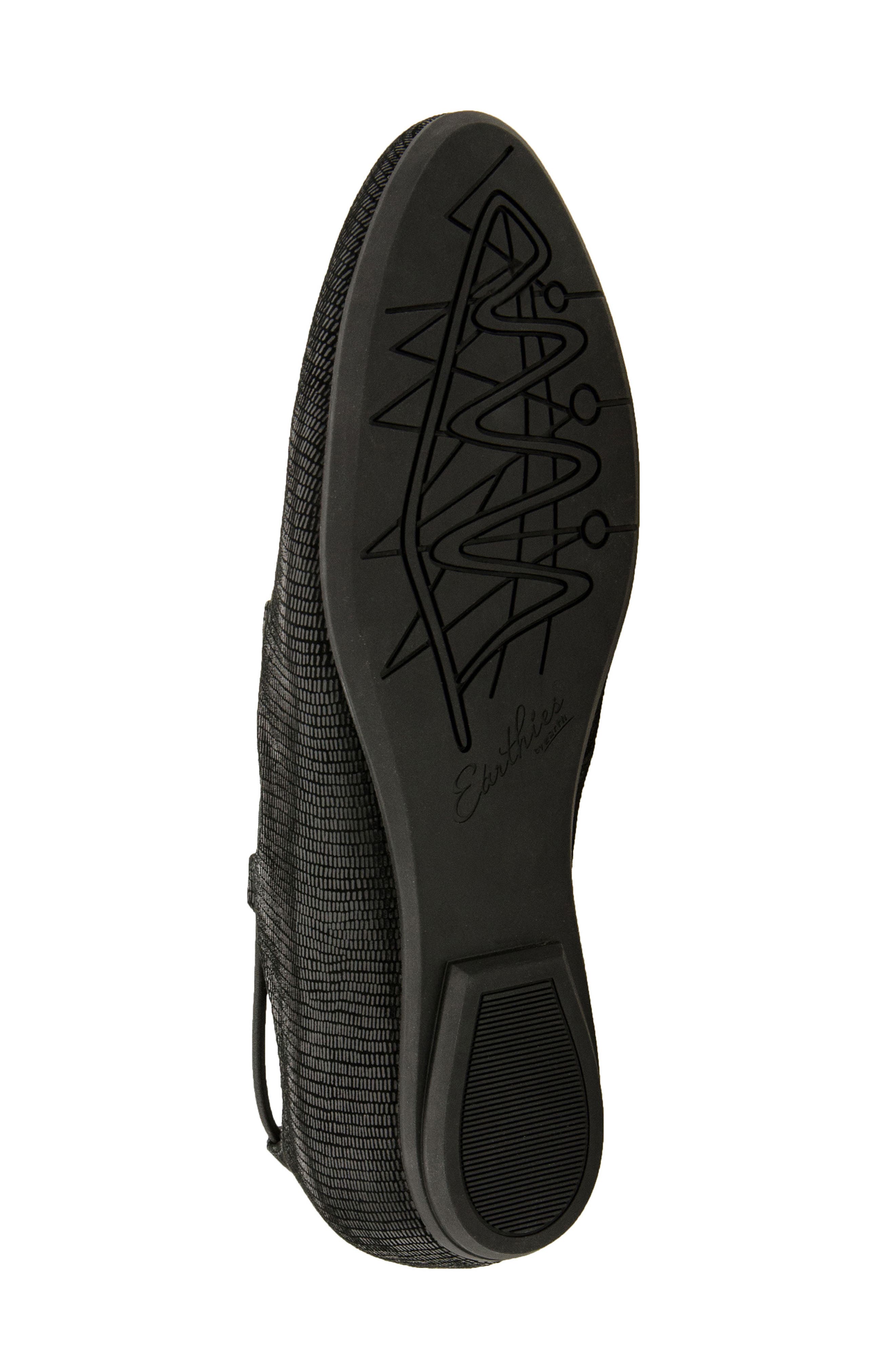 'Essen' Ghillie Flat, Alternate, color, BLACK PRINTED SUEDE
